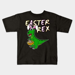 Easter Rex Dinosaur Bunny Eggs Kids T-Shirt